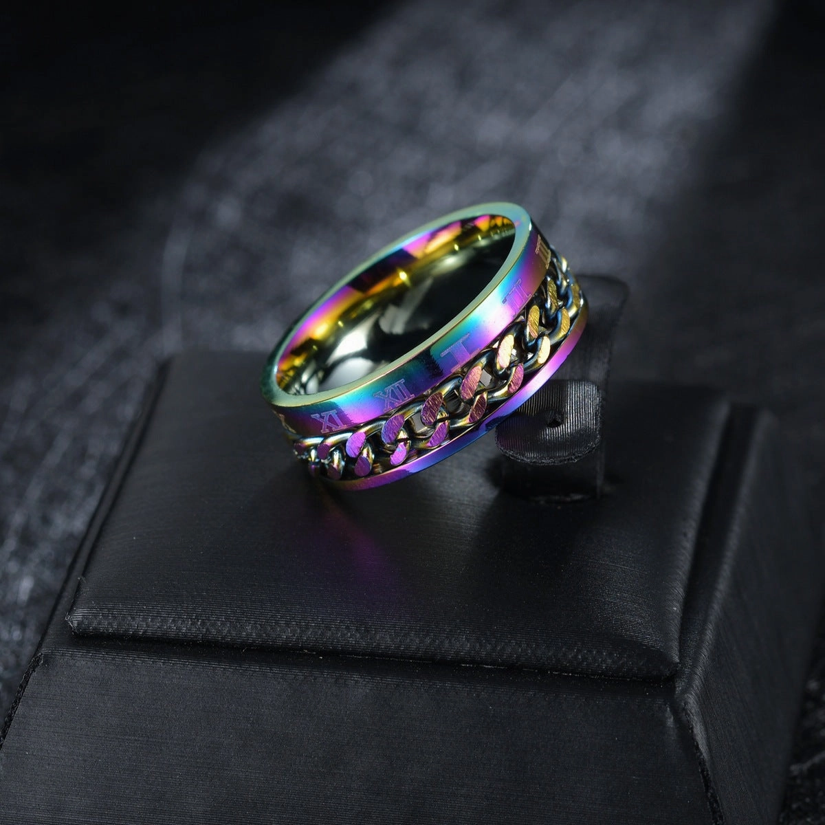 Wholesale Rotating Chain Men's Titanium Steel Ring