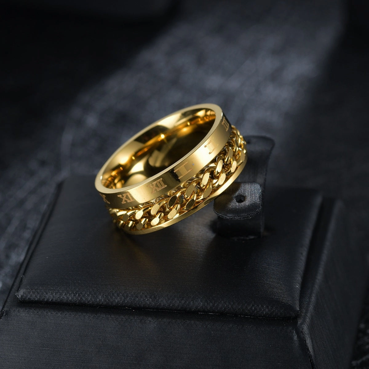 Wholesale Rotating Chain Men's Titanium Steel Ring
