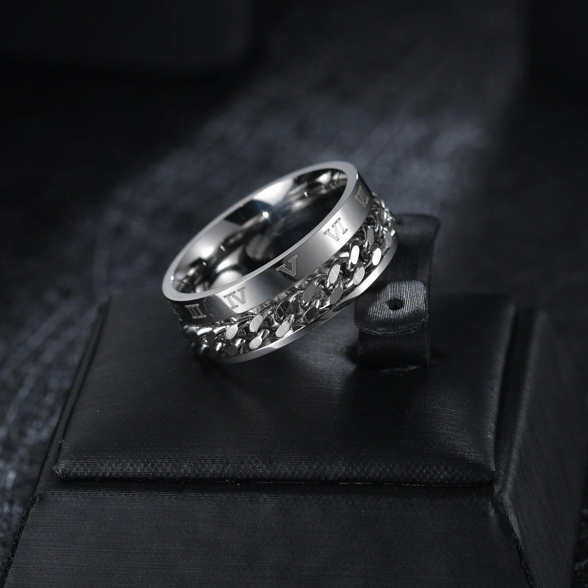 Wholesale Rotating Chain Men's Titanium Steel Ring