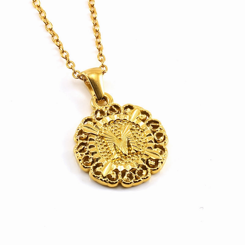 Wholesale Round 26 letter necklace pendant clavicle chain