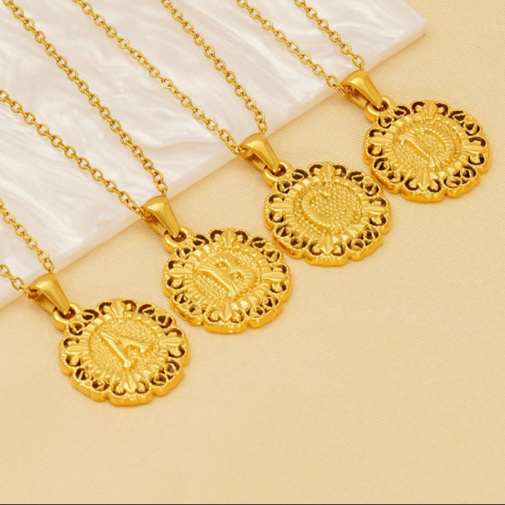 Wholesale Round 26 letter necklace pendant clavicle chain