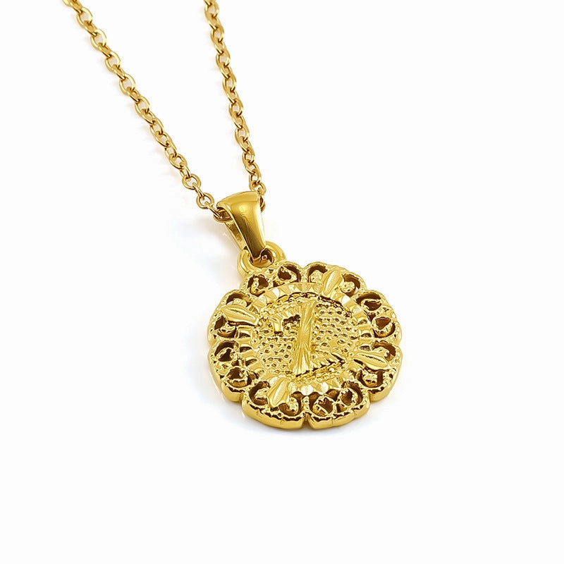Wholesale Round 26 letter necklace pendant clavicle chain