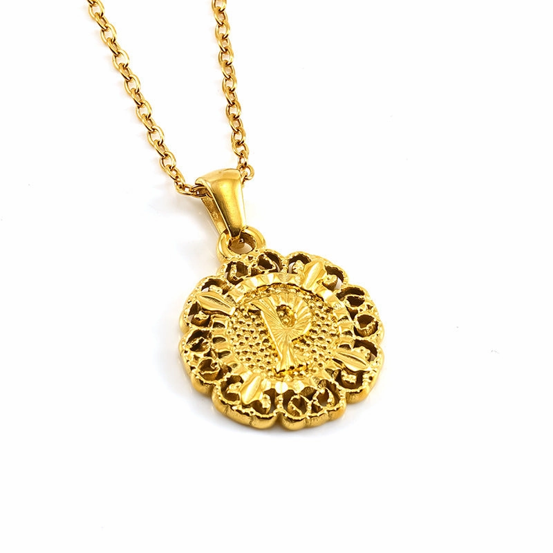 Wholesale Round 26 letter necklace pendant clavicle chain