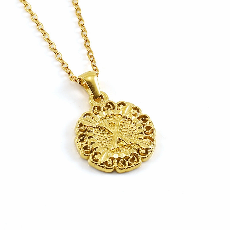 Wholesale Round 26 letter necklace pendant clavicle chain
