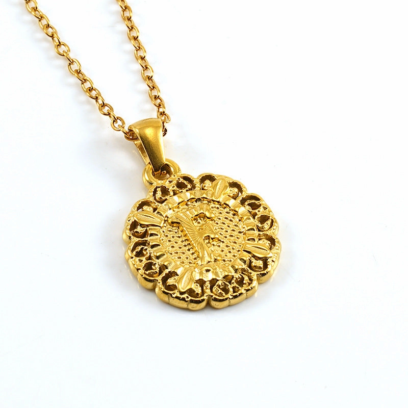 Wholesale Round 26 letter necklace pendant clavicle chain