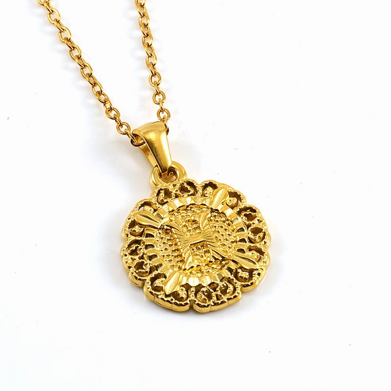 Wholesale Round 26 letter necklace pendant clavicle chain