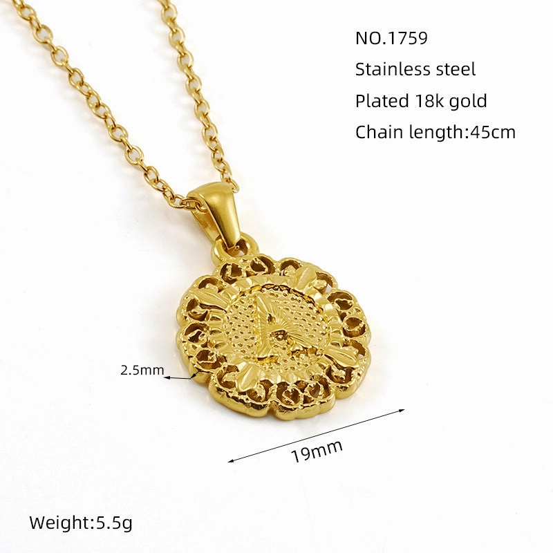 Wholesale Round 26 letter necklace pendant clavicle chain