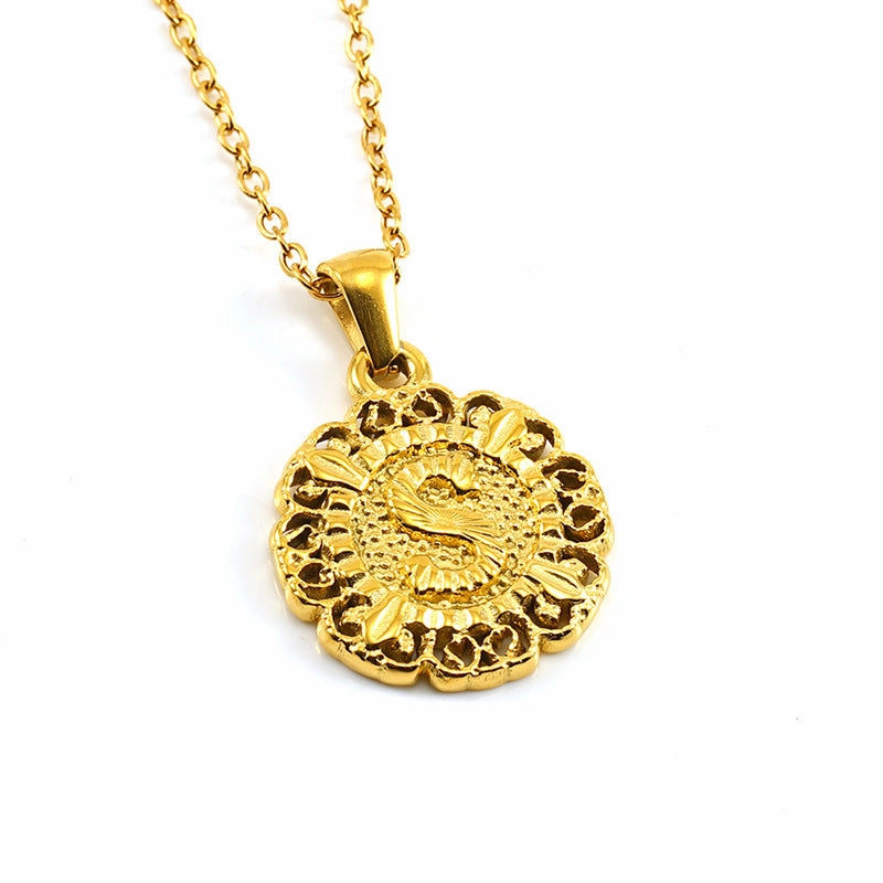 Wholesale Round 26 letter necklace pendant clavicle chain