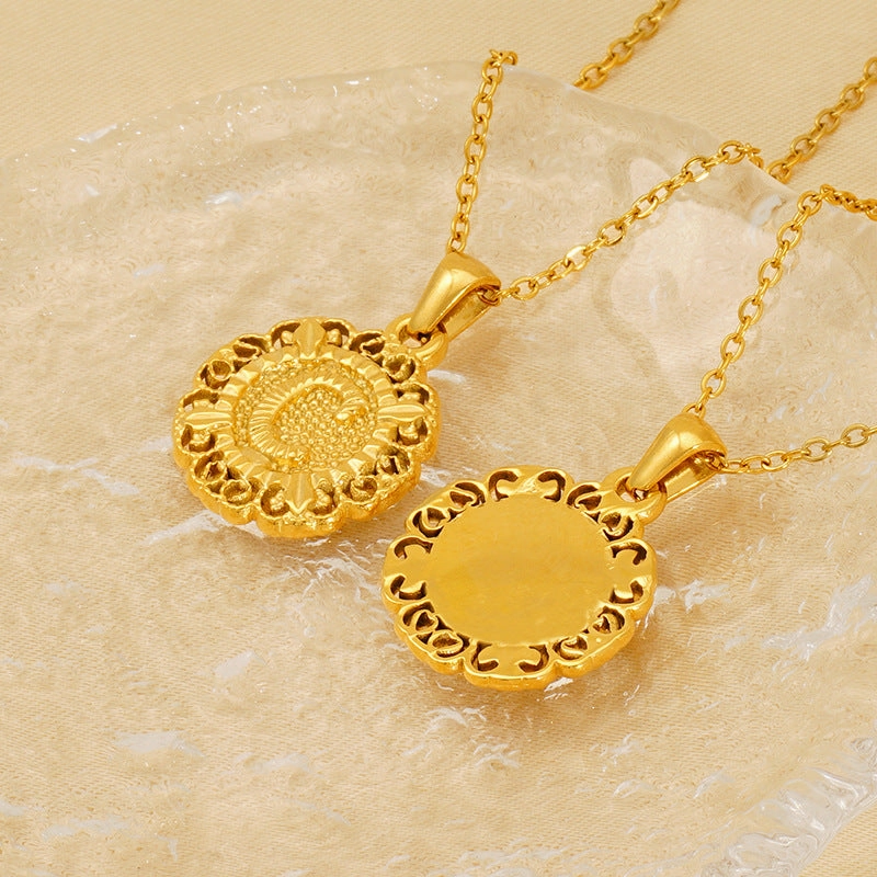 Wholesale Round 26 letter necklace pendant clavicle chain