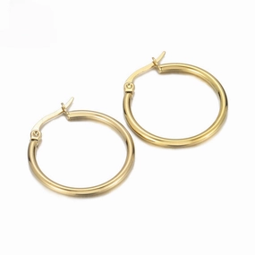 Wholesale Round Hollow Female Gold Plated Earrings