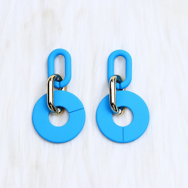 Wholesale Round Hollow Spray Painted Acrylic Earrings