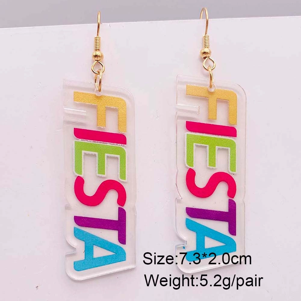 Wholesale Round Hollow Spray Painted Acrylic Earrings
