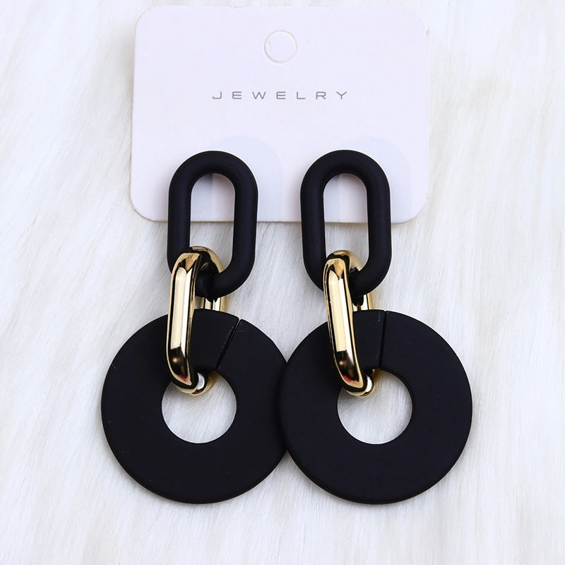 Wholesale Round Hollow Spray Painted Acrylic Earrings