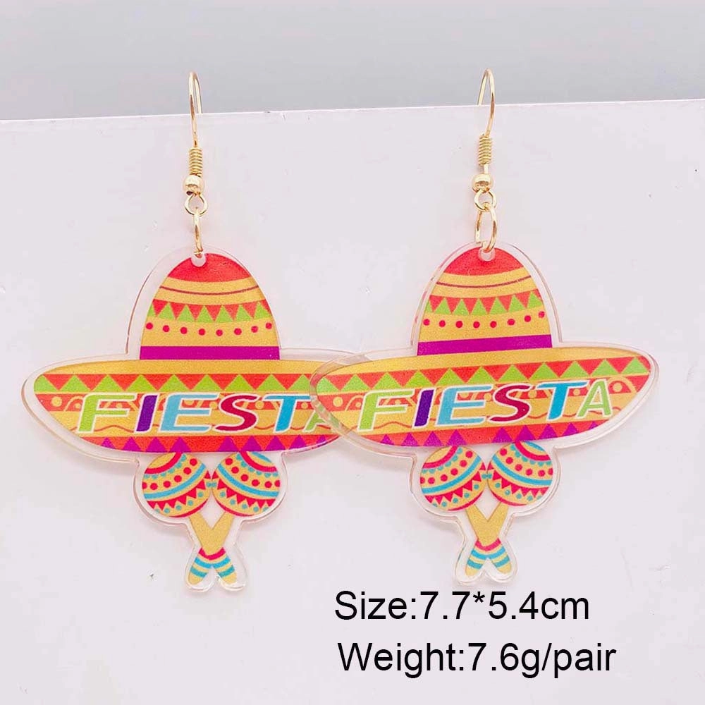 Wholesale Round Hollow Spray Painted Acrylic Earrings
