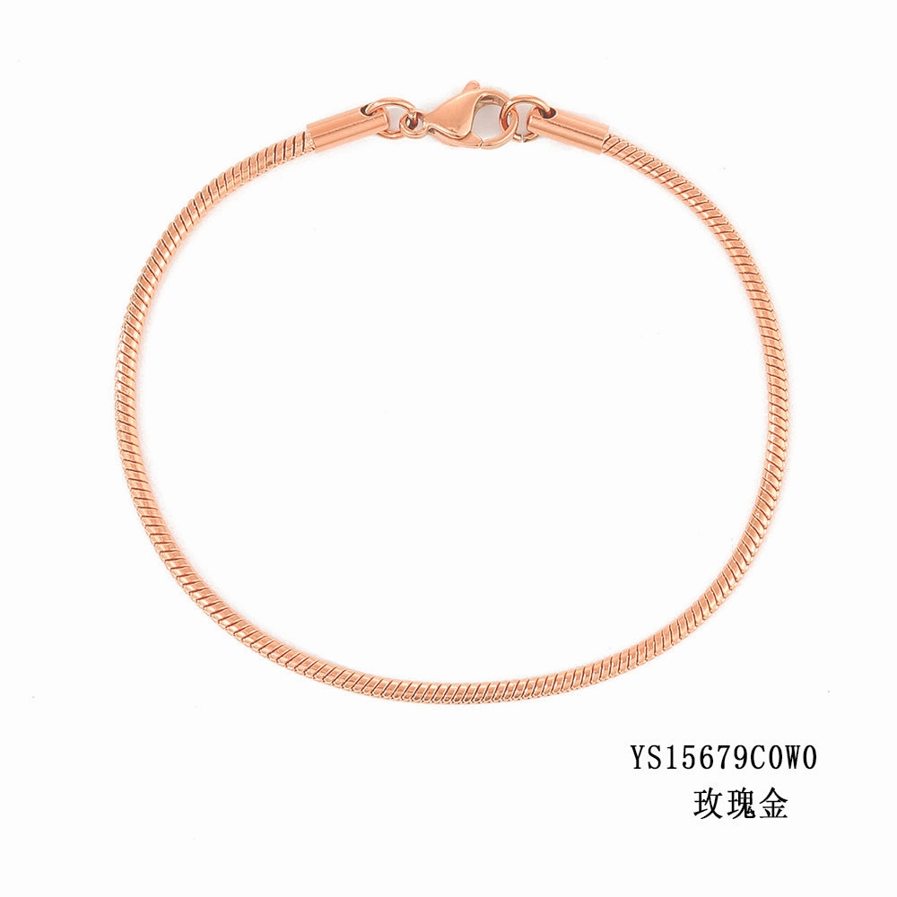 Wholesale Round Snake Chain Stainless Steel Gold Plated Versatile Bracelet
