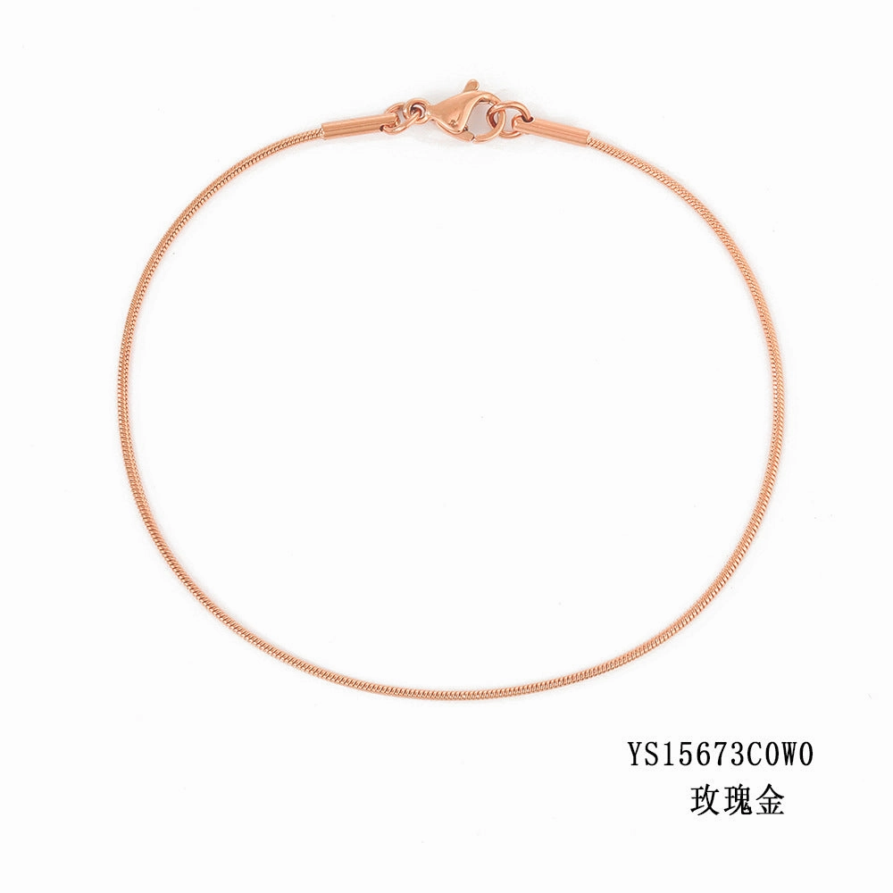 Wholesale Round Snake Chain Stainless Steel Gold Plated Versatile Bracelet