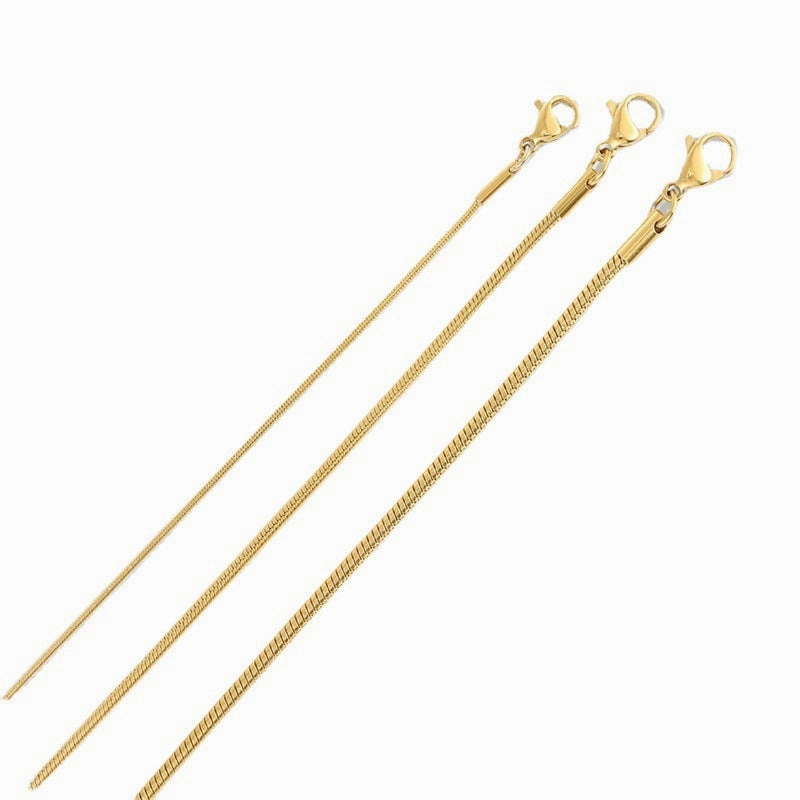Wholesale Round Snake Chain Stainless Steel Gold Plated Versatile Bracelet