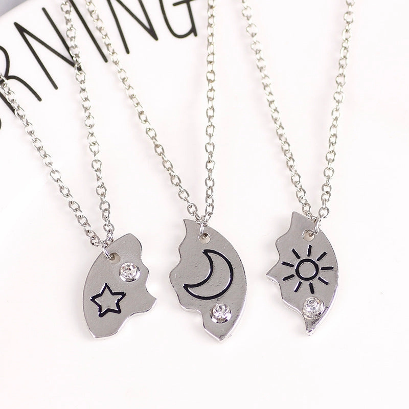 Wholesale Round Splicing Sun Moon Star Series Necklace Clavicle Chain