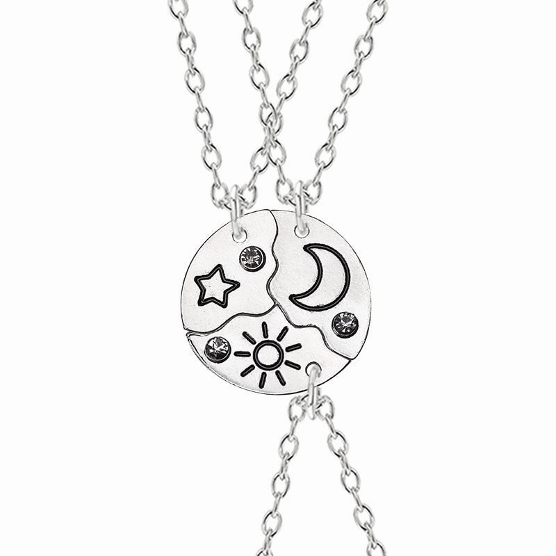 Wholesale Round Splicing Sun Moon Star Series Necklace Clavicle Chain
