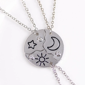 Wholesale Round Splicing Sun Moon Star Series Necklace Clavicle Chain
