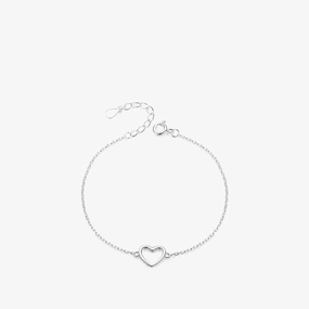 Wholesale s925 Silver Glossy Heart Bracelet OLY-BT-MoD011