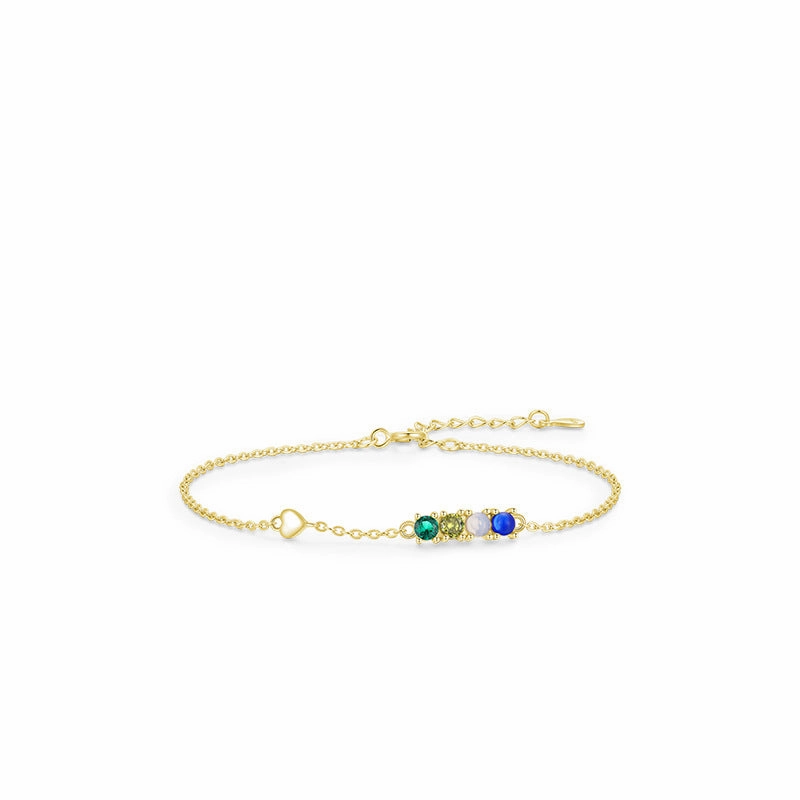 Wholesale S925 Silver Love Heart Crystal Bracelet OLY-BT-MoD001