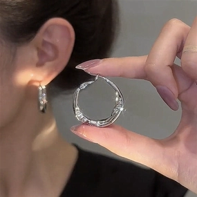 Wholesale S925 Silver Needle with Diamond  Silver Needle   Simp Fashionable All-match Earrings