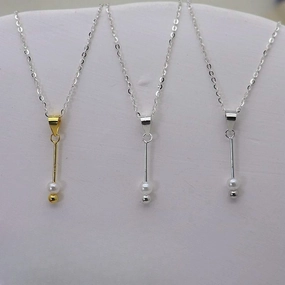Wholesale S925 Silver Screw Round Bead Necklace Pendant Clasp DIY Accessories