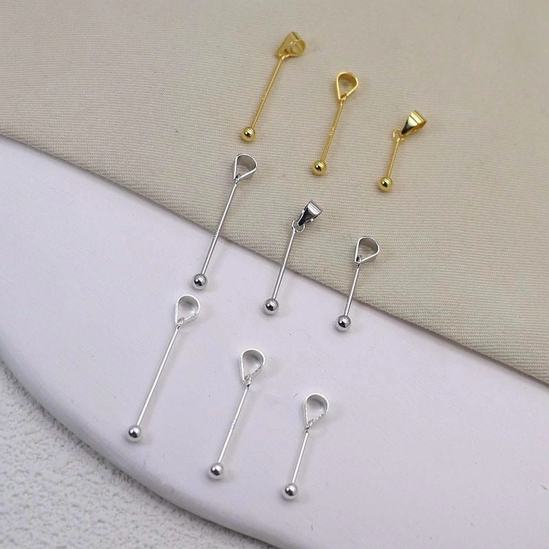 Wholesale S925 Silver Screw Round Bead Necklace Pendant Clasp DIY Accessories