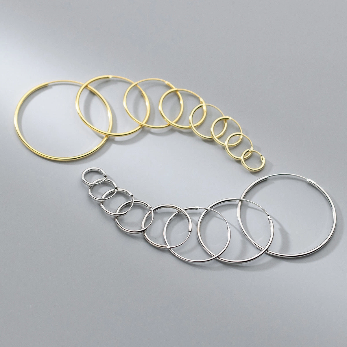 Wholesale S925 Sterling Silver 1.2mm1.5mm Wire Diameter Large Ear Ring