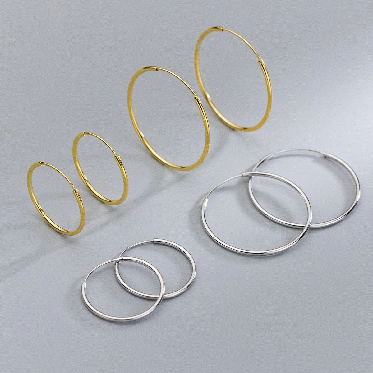 Wholesale S925 Sterling Silver 1.2mm1.5mm Wire Diameter Large Ear Ring