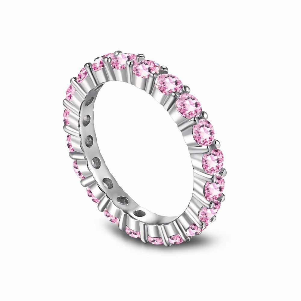 Wholesale s925 sterling silver full diamond 5A zircon silver ring