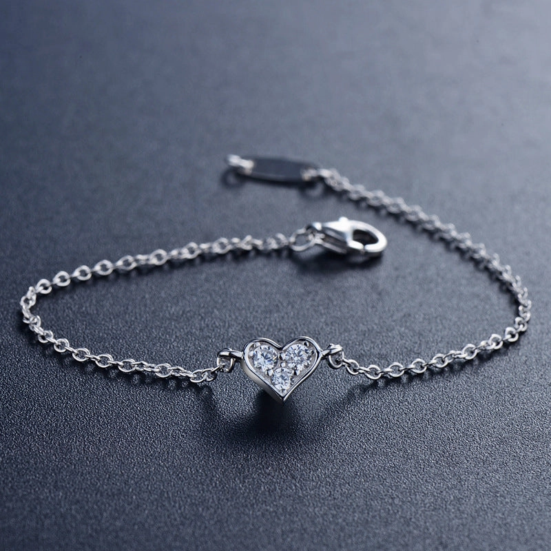 Wholesale S925 Sterling Silver Heart Shape Bracelet OLY-BT-MoD009