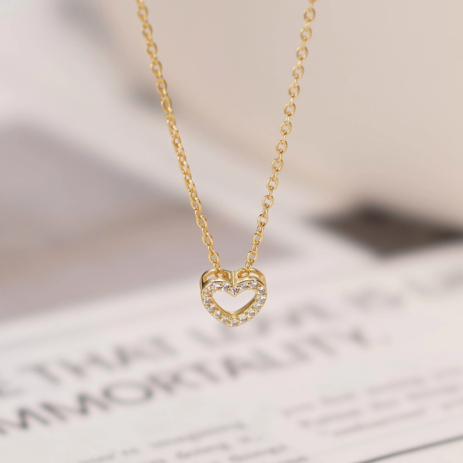 Wholesale S925 Sterling Silver Love Necklace Clavicle Chain