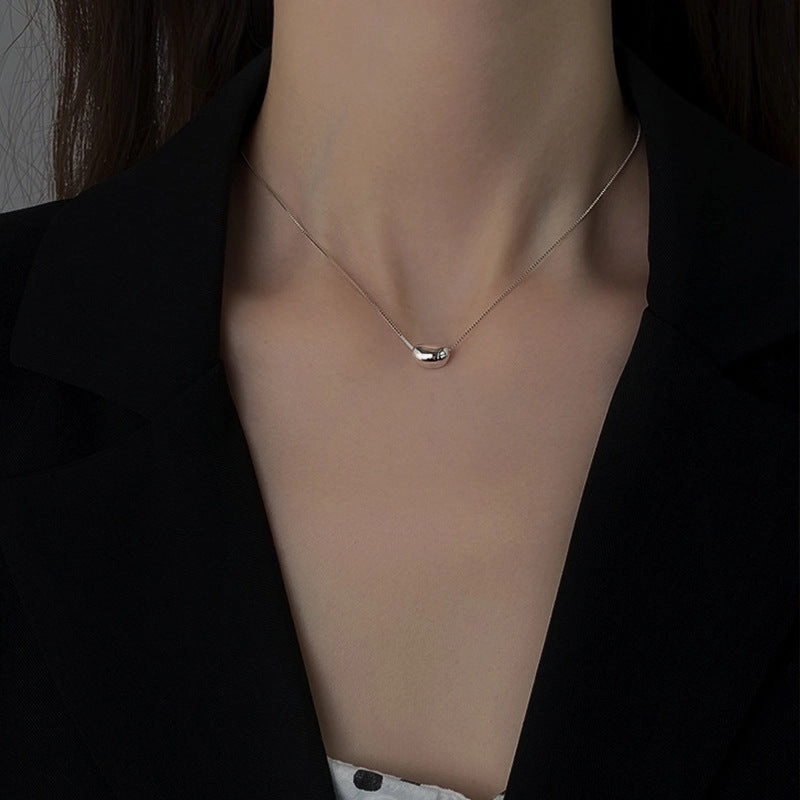 Wholesale s925 sterling silver lovesick bean necklace women's minimalist wind Net red bean clavicle chain Valentine's Day gift