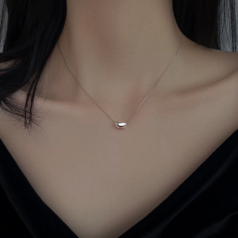 Wholesale s925 sterling silver lovesick bean necklace women's minimalist wind Net red bean clavicle chain Valentine's Day gift