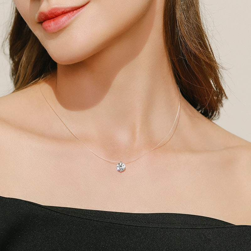 Wholesale S925 Sterling Silver Personality Temperament Diamond Japanese Sweet Clavicle Chain