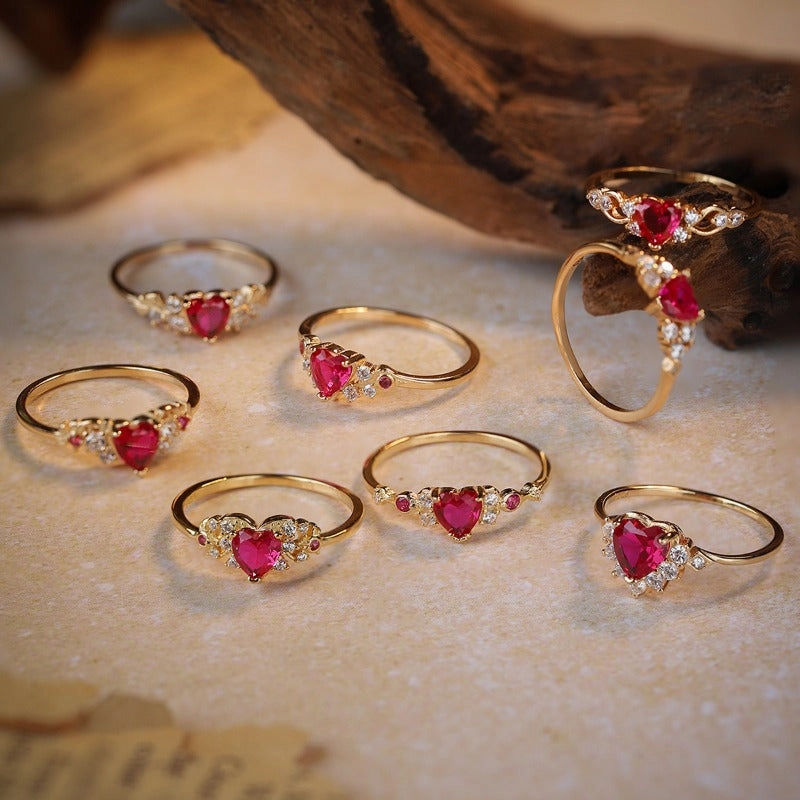 Wholesale S925 Sterling Silver Simple Exquisite Heart-shaped Minimalist High-end Temperament Rings