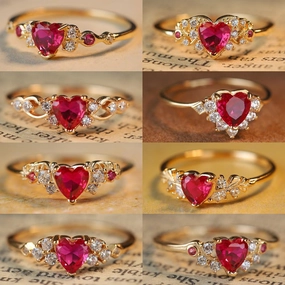 Wholesale S925 Sterling Silver Simple Exquisite Heart-shaped Minimalist High-end Temperament Rings