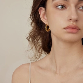 Wholesale s925 sterling silver vintage flowing hoop earrings