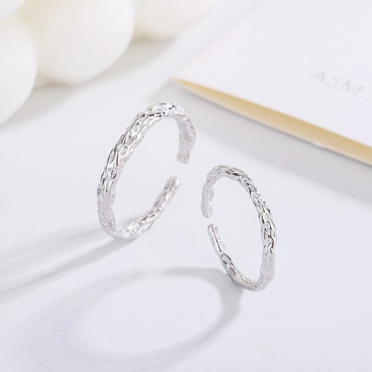 Wholesale S925 sterling silver wooden and branch couple ring niche design student male and female couple ring bracelet Valentine's Day gift