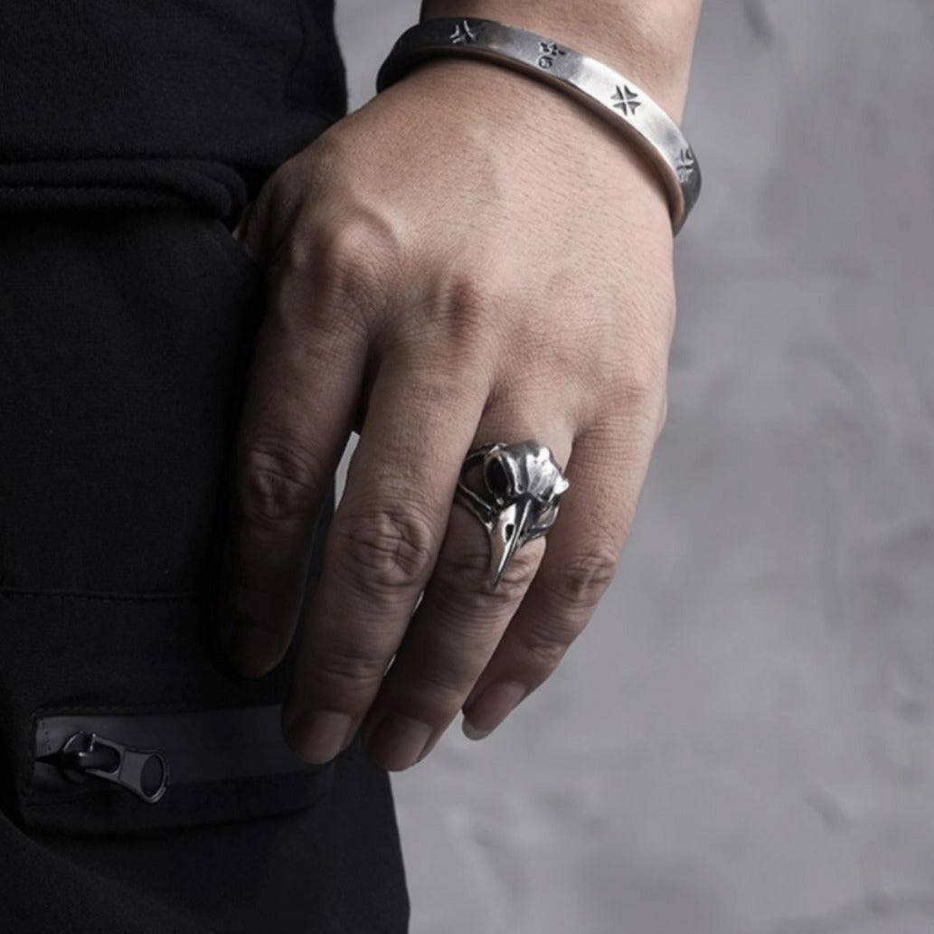 Wholesale S925 Thai Silver Skull Crow Skull Vintage Ring
