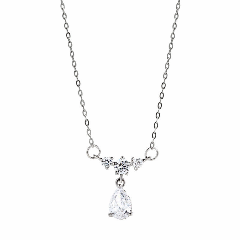 Wholesale s999 sterling silver water drop clavicle necklace