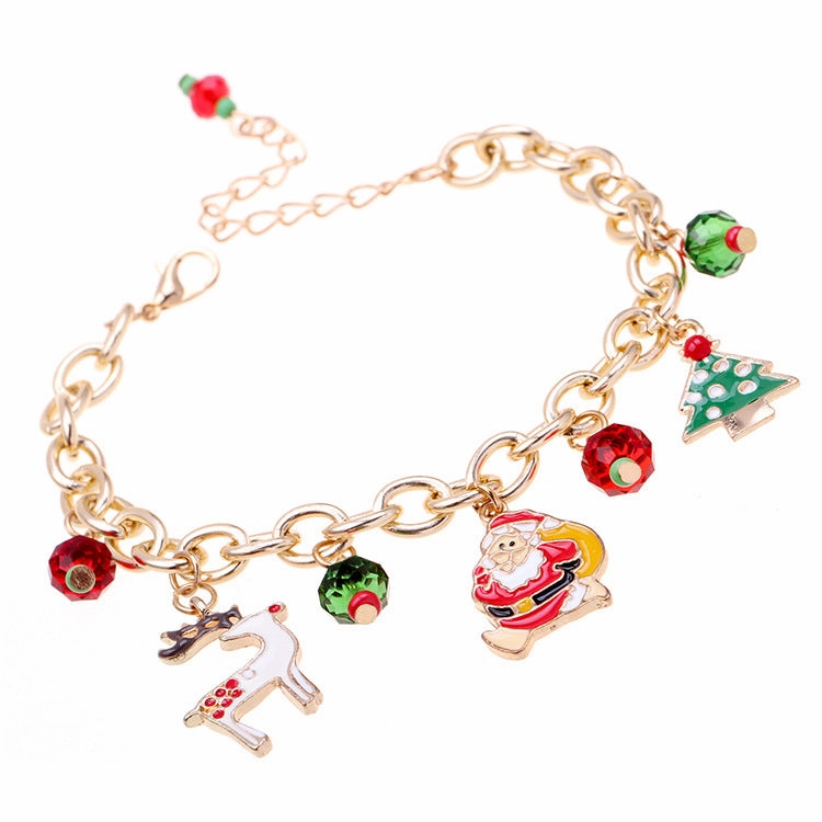 Wholesale Santa Claus Alloy Drip Oil Bracelet