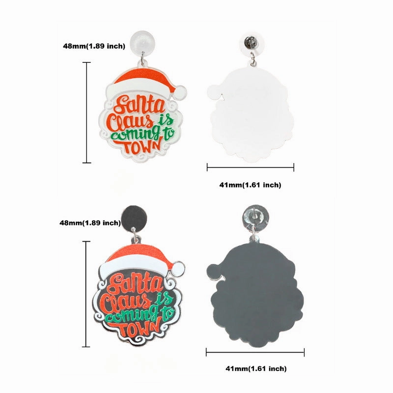 Wholesale Santa Claus Hat Acrylic Earrings