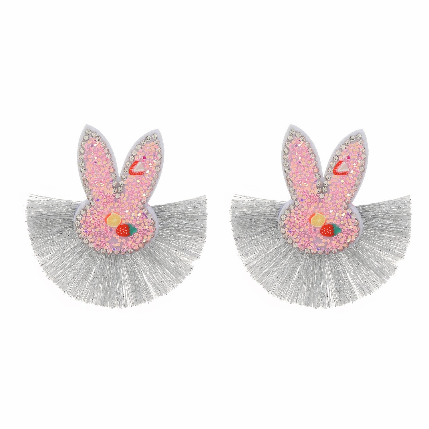 Wholesale Scalloped Tassel Colorful Rabbit Earrings