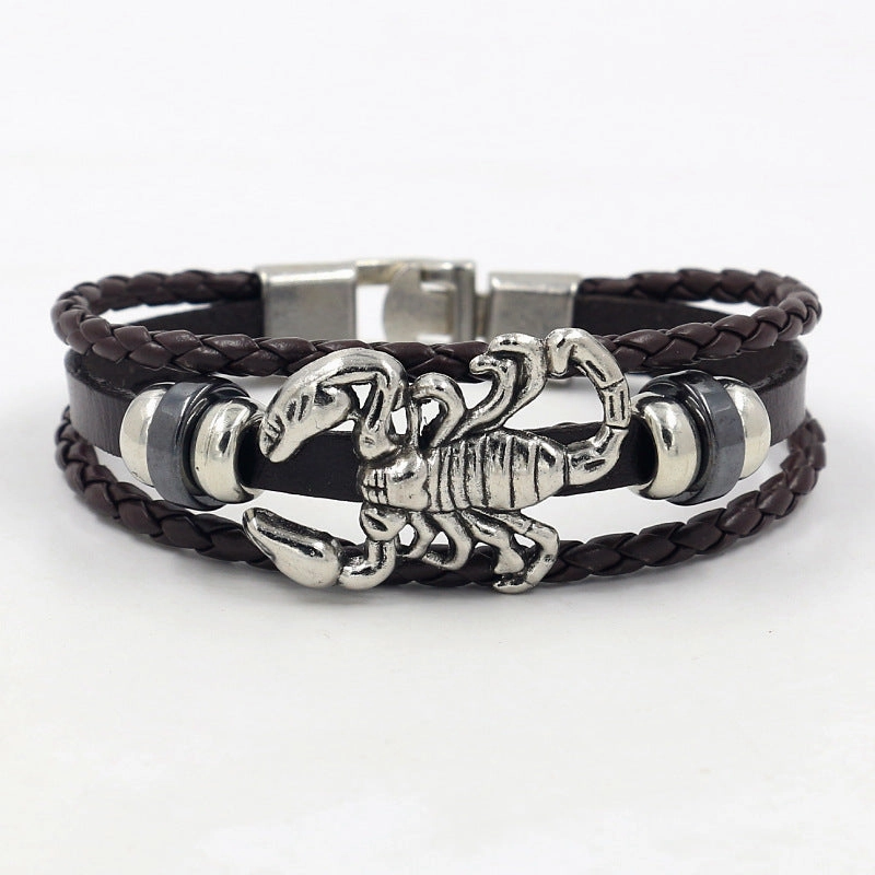 Wholesale Scorpion Male Leather Bracelet