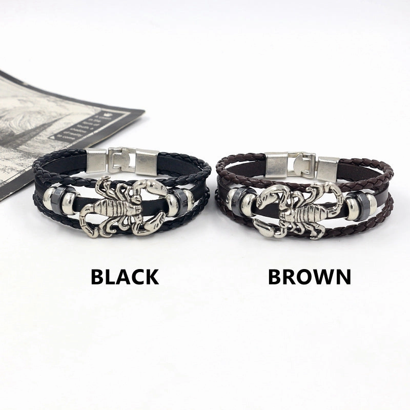 Wholesale Scorpion Male Leather Bracelet