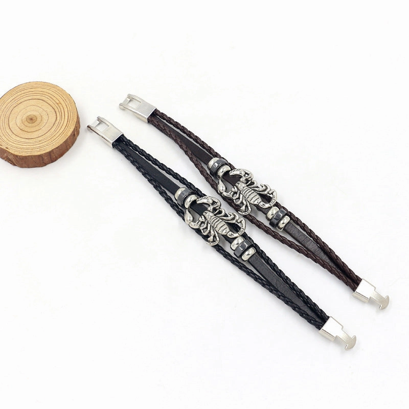 Wholesale Scorpion Male Leather Bracelet