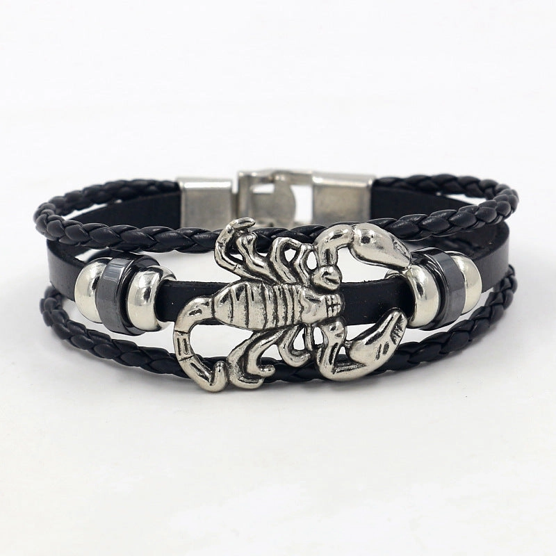 Wholesale Scorpion Male Leather Bracelet